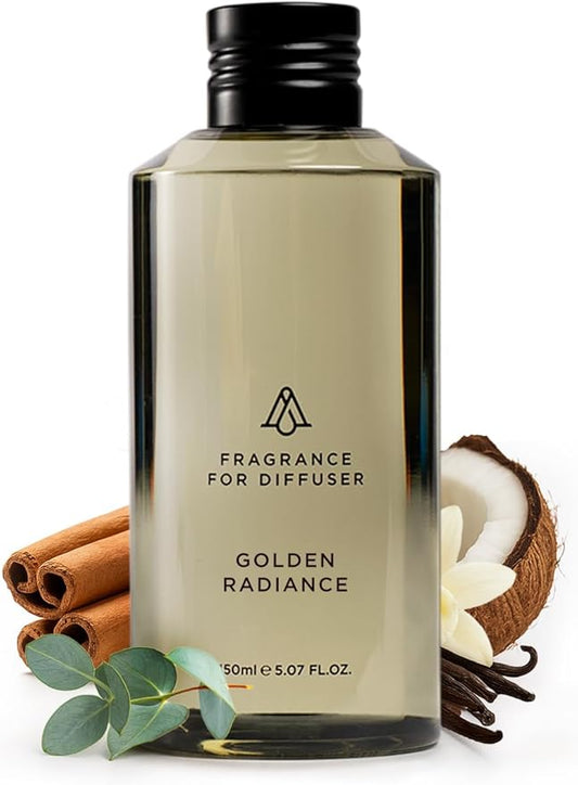 AromaPlan Hotel Scents Golden Radiance 5 Fl Oz (148ml), Home Luxury Aroma & Hotel Fragrance Diffuser Oil- Hotel Diffuser Oil for Aromatherapy- USA Made, Bigger Bottle, Bolder Aroma & Longer Lasting