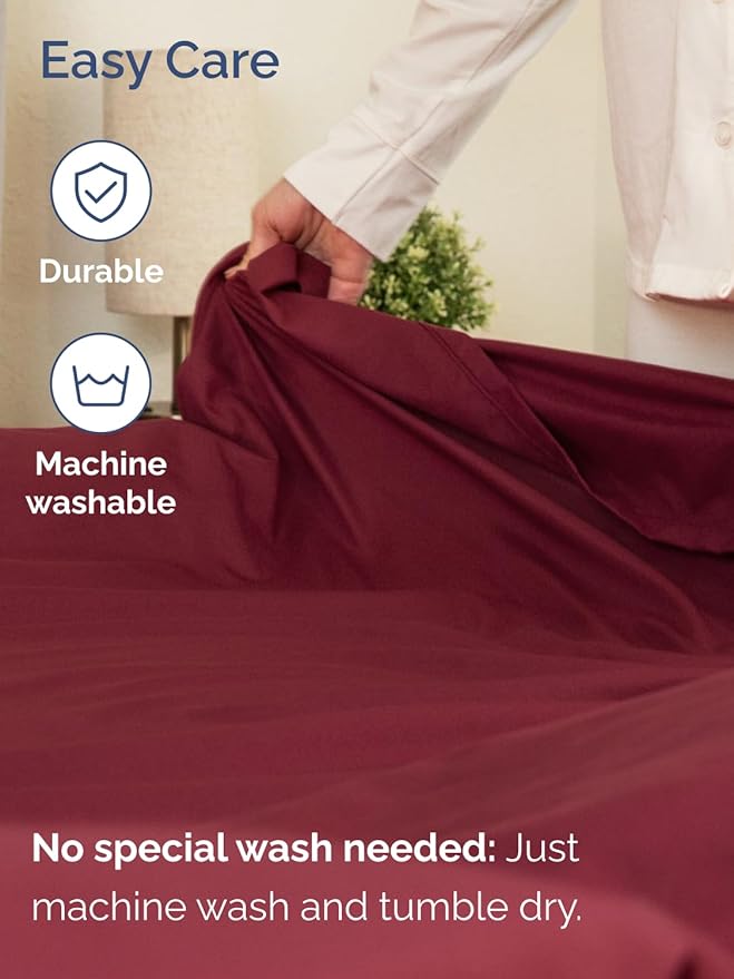 Extra Deep Cal King Sheet Set - 6 Piece Breathable and Cooling Sheets - Hotel Luxury Bedding for Women, Men, Kids & Teens - Easy & Secure Fit - Soft and Wrinkle Free - Extra Deep Pockets - Burgundy