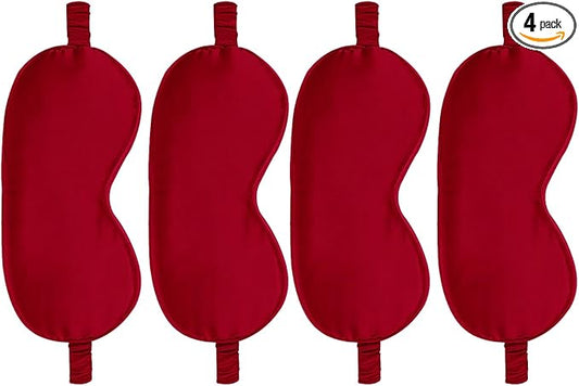 4PACK Sleep Masks Satin Eye Mask Silk Eyes Cover Silky Blindfold Blackout Eyeshade Soft Eyeshades Sleeping Covers Travel Nap