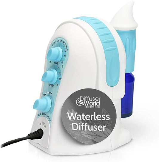 1000 Sq Ft Waterless Diffuser for Essential Oils, Made in USA Blue Waterless Aroma Atomizer for Large Room Fragrance, Air Diffuser for Home Scent Machine, Air Aromatherapy Oil Diffusers