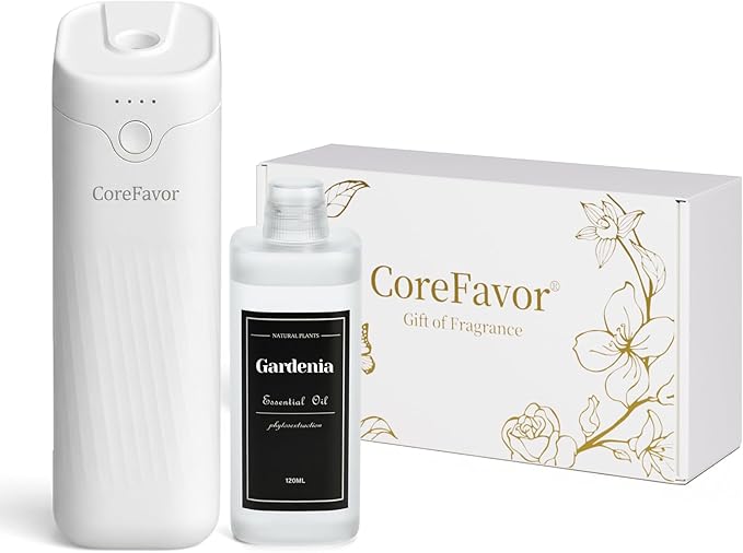 Ultrasonic Aroma Diffuser, 120ml Portable Battery Operated Cold Air Aroma Scent Machine, 4 Intensity Levels, Quiet Diffuser for Bedroom Office Bath Car