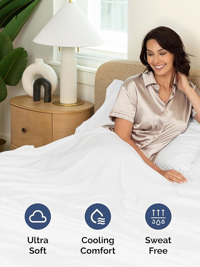 Extra Deep Full Sheet Set - 4 Piece Breathable & Cooling Bed Sheets - Easily Fits 18 to 24 inch Mattress - Ultra Soft, Wrinkle & Fade Free w/ Extra Deep Pockets - Comfy Hotel Luxury Bedding - White