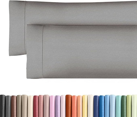 Body Pillowcases Set of 2-20x54 Long Body Pillow Case - Soft Body Pillow Cover for Sleeping & Side Sleepers - Comfy, Wrinkle & Fade Free - Machine Washable w/Envelope Enclosure Heathered Grey