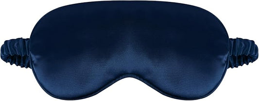 1 Pack Sleep Mask, Silk Eye Mask with Elastic Strap, Breathable Eye Mask for Sleeping,Travel, Girls, Women, Men (DarkBlue)