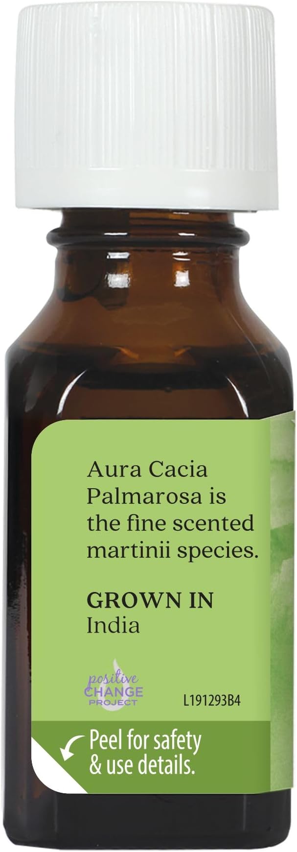 Aura Cacia Palmarosa Essential Oil, Cymbopogon Martinii Oil, Cleansing Aromatherapy for Diffusers, Skincare, Home Cleaning, Custom Blends | 0.5 Fl Oz (Pack of 1)