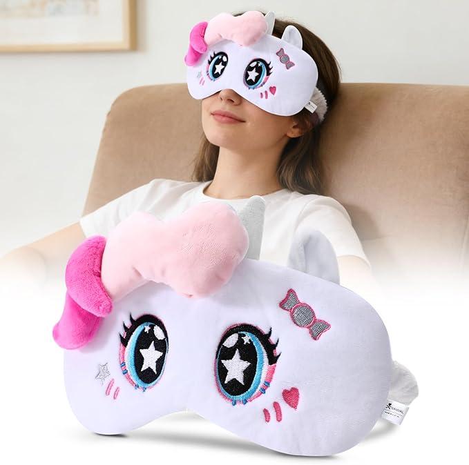 Tokidoki Official Unicorno Sleep Mask Super Soft & Eye Mask for Women Men Washable Blindfold with Adjustable Elastic Strap Blackout Eye Mask for Travel Nap Home Birthday Gift for Family Friend-Sugar