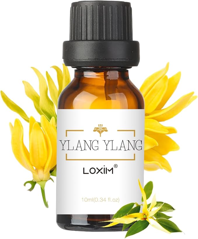 LOXIM Ylang-Ylang Essential Oil, Pure Natural Essential Oils, Fragrance Oil Perfect for Humidifiers, Diffusers, Candle Making, Scent Home and Office (Pack of 1, Ylang-Ylang)