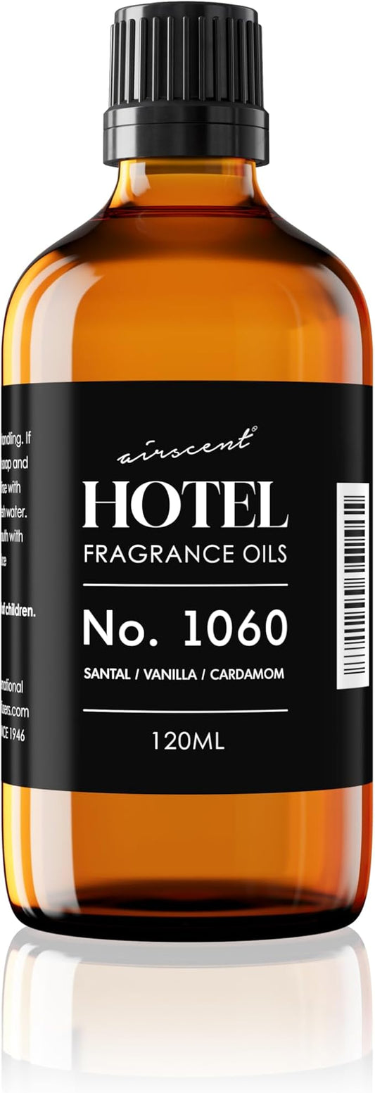 AirScent Fragrance Oil No.1060 - Santal Vanilla Cardamom - Premium Fragrance Oil for Ultrasonic and Waterless Diffusers and Crafting - 120 mL, 4 fl oz Glass Dropper Bottle