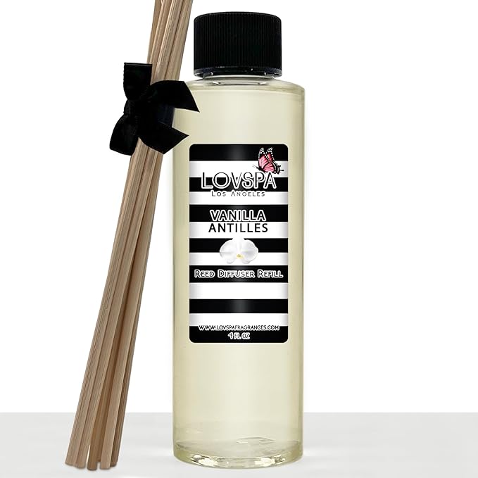 Vanilla Antilles Diffuser Oil - Luxury Essential Oils for Diffuser Refill & Air Freshener Room Spray - Long-Lasting & Natural Home Fragrance, Scented Oil for Diffusers, USA Made, 4oz