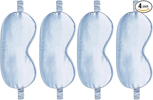 4PACK Sleep Masks Satin Eye Mask Silk Eyes Cover Silky Blindfold Blackout Eyeshade Soft Eyeshades Sleeping Covers Travel Nap