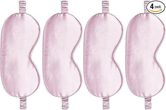 4PACK Sleep Masks Satin Eye Mask Silk Eyes Cover Silky Blindfold Blackout Eyeshade Soft Eyeshades Sleeping Covers Travel Nap