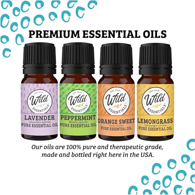 Wild Essentials Black Chrome Bat Essential Oil Diffuser Bracelet Gift Set with Aromatherapy Pendant, Adjustable Nylon Band, 12 Pads and 100% Pure Oils; Lavender, Lemongrass, Orange and Peppermint