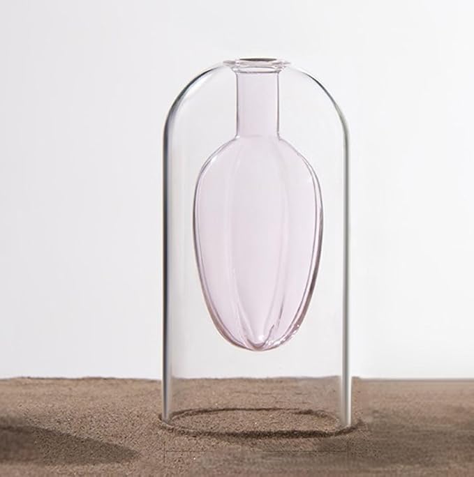 Flameless Glass Aroma Diffuser Bottle with Willow Stems, Natural Reed Diffuser for Home & Office, Elegant Room Decor Gift Set (17cm-Pink)