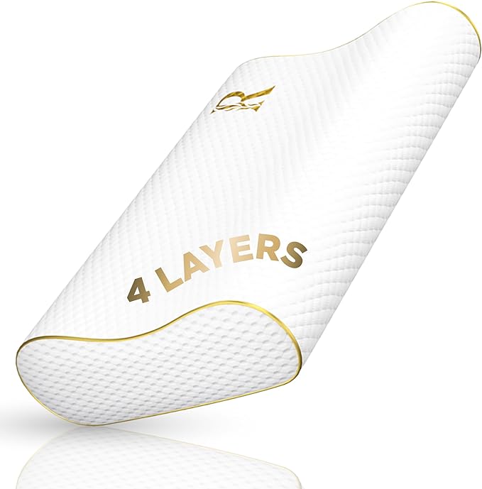 Royal Therapy 4-Layer King, Contour Pillow, Side Sleeper Pillow, Orthopedic, Neck Support, Neck Pain, Side Sleepers, CertiPUR-US
