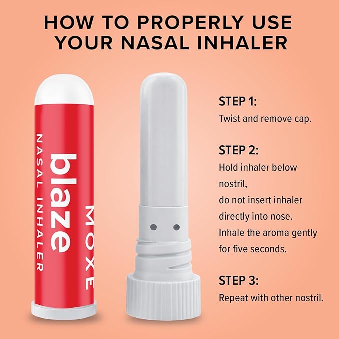 MOXE Blaze Nasal Stick | Calming Comfort + Mental Balance | Thieves Oil Inhaler Provides Soothing Spicy Sensation | Aromatherapy Inhaler with 100% Pure Essential Oils, Frankincense (1 Pack)
