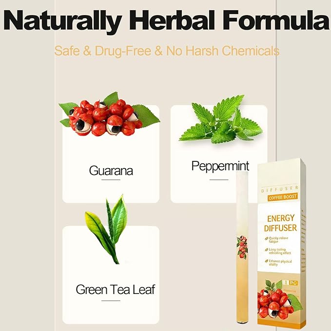 2Pack Herbal Diffuser Pens, Mullein Diffuser for Lung Cleansing, Free Breathing & Energy Diffuser with Guarana, Green Tea Extract, VB12, Peppermint-600 Uses