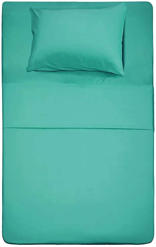 Best Season 3 Piece Bed Sheet Set (Twin Size Turquoise) 1 Flat Sheet,1 Fitted Sheet and 1 Pillow Cases,100% Brushed Microfiber 1800 Luxury Bedding,Deep Pockets,Extra Soft & Fade Resistant