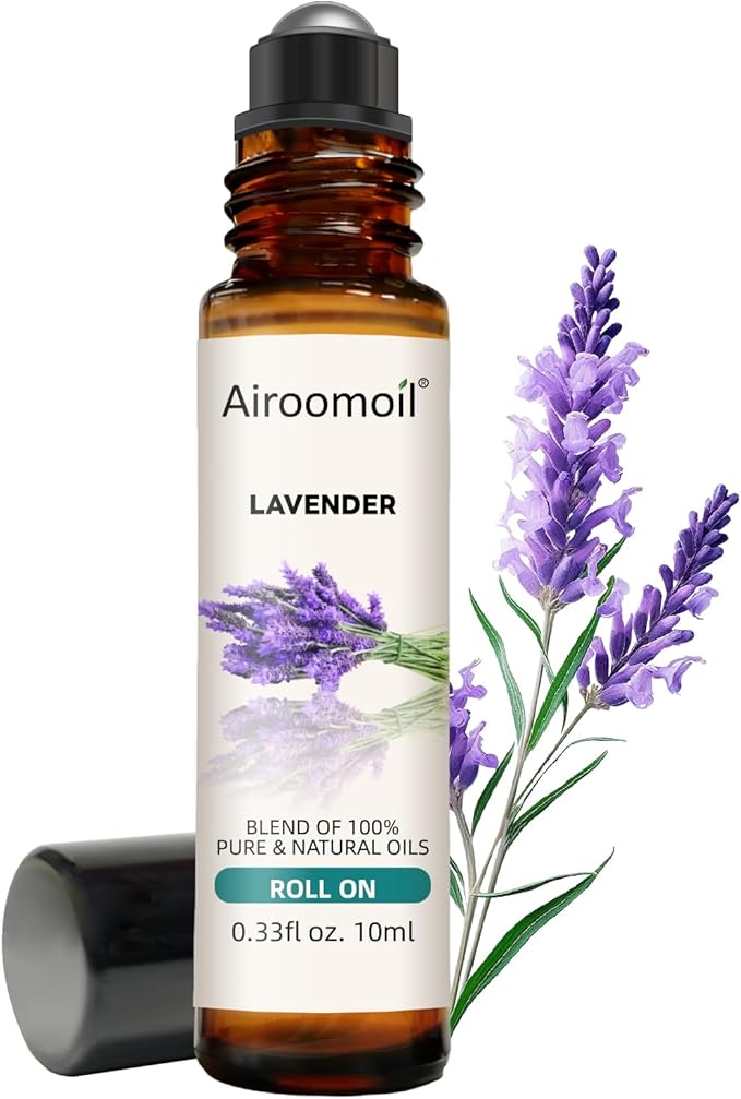 Lavender Essential Oil Roll-On10mL, Natural Plant Aromatherapy Rollerball Oil, Portable Travel Size, Gentle Skin Care, Calming Scent for Relaxation, Meditation, Yoga & Daily Use, Female Gift