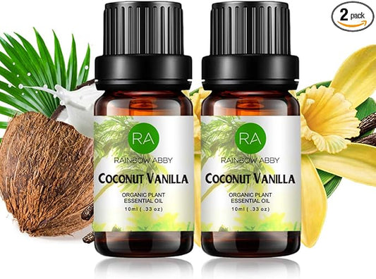 2-Pack Coconut Vanilla Essential Oil - 100% Pure, Best Organic Therapeutic Grade Blend Essential Oil - 10 ml