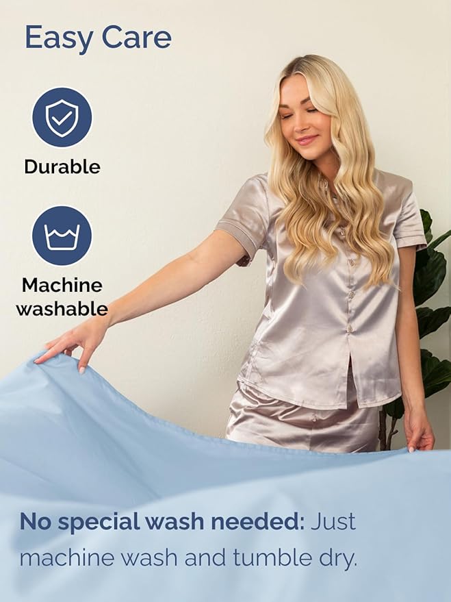 Extra Deep King Sheet Set - 4 Piece Breathable & Cooling Bed Sheets - Easily Fits 18 to 24 inch Mattress - Ultra Soft, Wrinkle & Fade Free w/ Extra Deep Pockets - Comfy Hotel Luxury Bedding - Sky Blue
