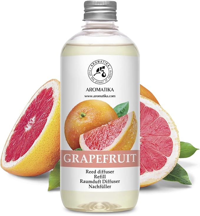Reed Diffuser Oil Refill Grapefruit 17.0 Fl Oz (500ml) - Intensive & Long Fragrance for Room - Lasting Natural Room Scent - Refill for Office - Boutique - Restaurant - Aromatherapy