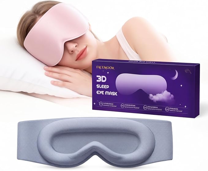 Weighted Sleep Mask for Women Men: 3D Contoured Eye Mask with Full Coverage Eye Cover, Lavender Scent