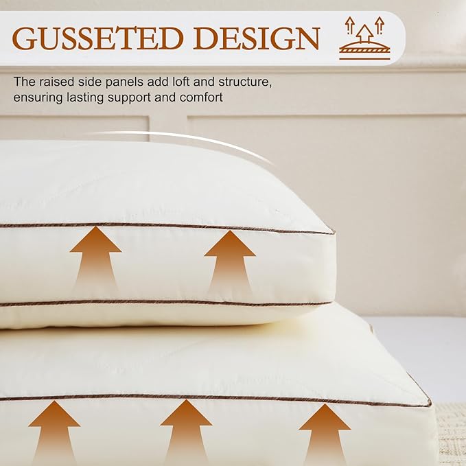 YOUR MOON Natural Wool Pillow Queen Size, Soft Support Bed Pillows for Sleeping, Australian Wool Filling with 100% Cotton Cover, Down Alternative Pillows (Off White)