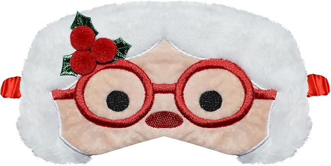 Cute Sleeping Mask Sleep Mask, Funny Santa Claus Soft Plush Eye Mask for Travel Nap Sleeping Chrismas Blindfold Eye Cover Eyeshade for Adult Kids Girls Teens Men Women - Santa Claus