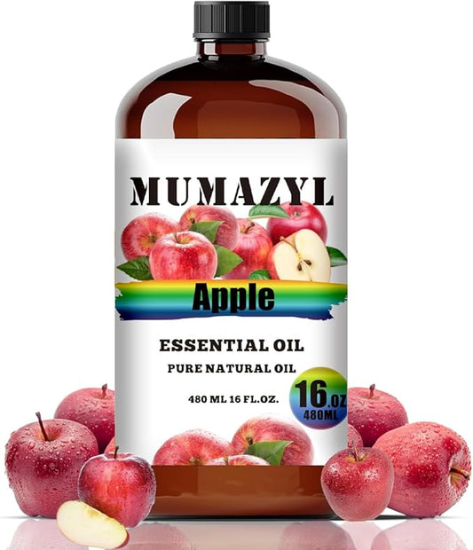 Apple Essential Oil, Apple Oil 16 Fl Oz 480ML for Diffuser Humidifier Yoga Cleaning DIY Candle Soap Making MUMAZYL Essential Oils
