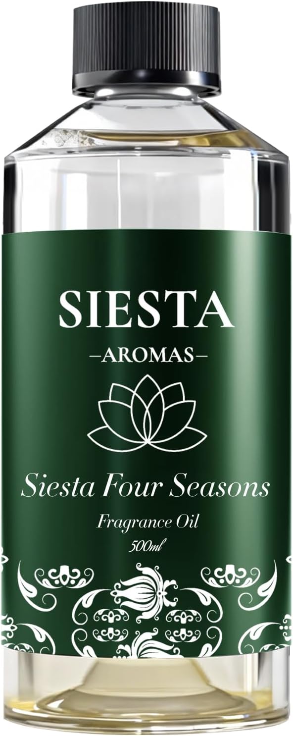 Siesta Aroma Oil Four Season Hotel Luxury Scent for Diffuser Oils, 16.9 Fl Oz (500ml) USA Made, Aroma Oil for Diffusers & Hotel Fragrance Oil for Aromatherapy, Bigger Bottle Bolder Long-Lasting Scent