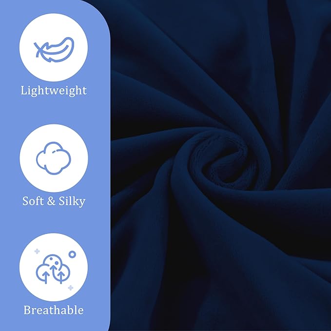 BALAPET 2 Pcs Velvet Cervical Neck Pillow Case, Soft Elasticity Pillowcase for Ergonomic Cervical Neck Pillow,Fuzzy Warm Flannel Pillow Cases with Zipper, Cover Only(Navy Blue)