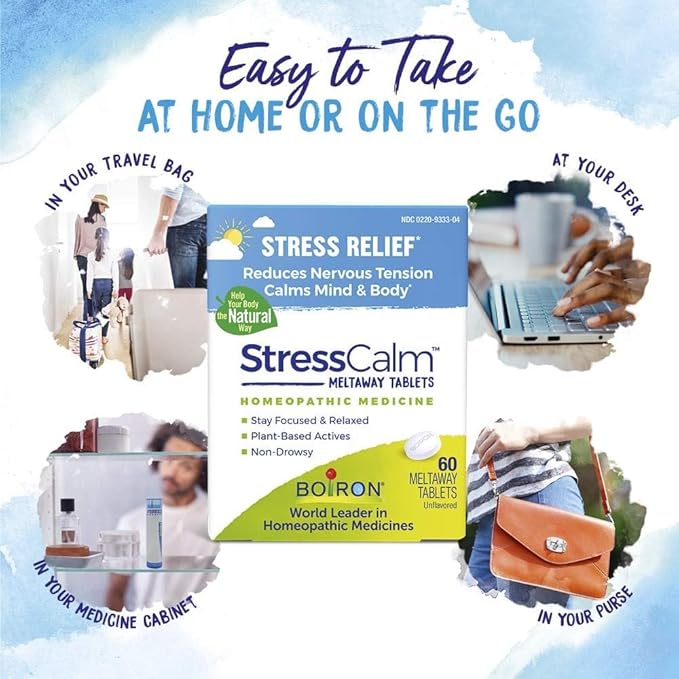 Boiron StressCalm for Relief of Stress, Anxiousness, Nervousness, Irritability, and Fatigue - 60 Count (Pack of 2)