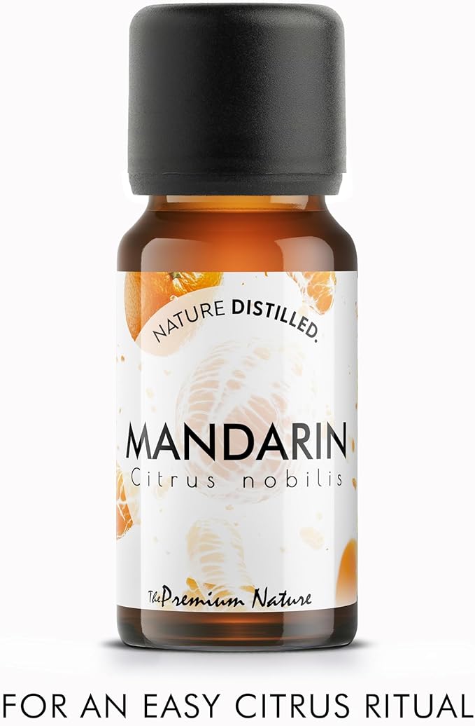 Organic Mandarin Essential Oil | 100% Pure & Natural Citrus reticulata Peel Oil with Soft Sweet Citrus Aroma | for Diffuser, Candle Making & DIY Aromatherapy Blends, 0.34 fl oz