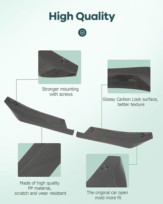 SCITOO Rear Bumper Diffuser Universal Carbon Look Side Fender Skirt Lip Splitter Canard Protector