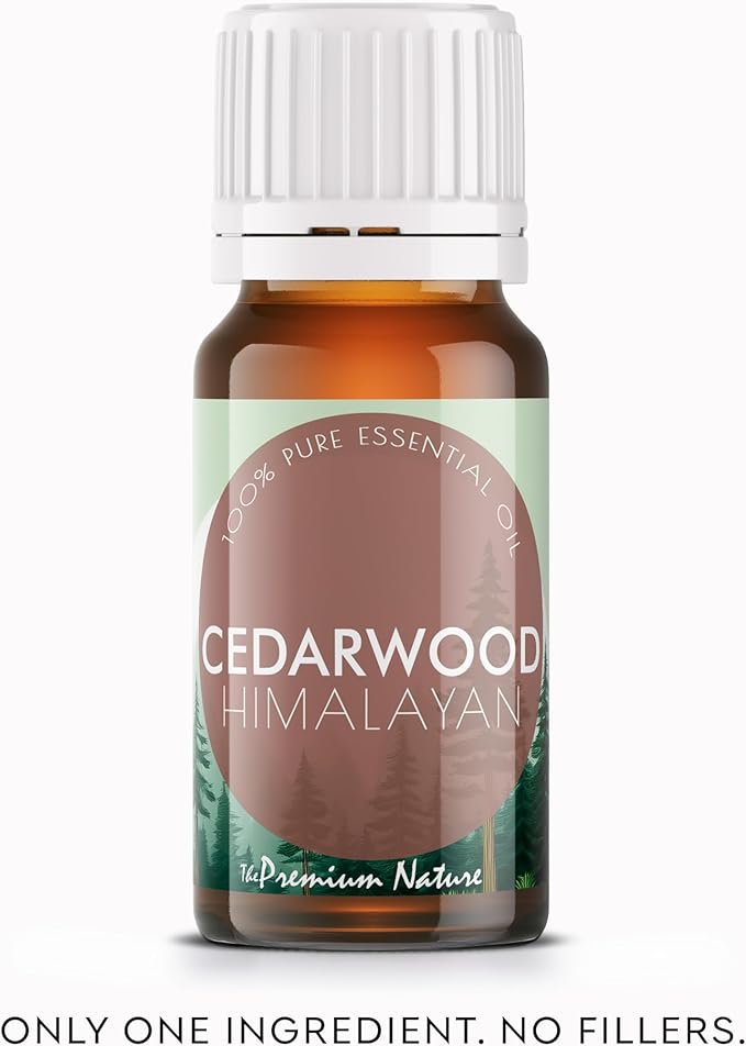 Cedarwood Essential Oil for Hair, Skin & Aromatherapy | Fresh, Woodsy, Piney Scent | 100% Natural & Pure - Ideal for Diffuser & Candle Making, 0.34 fl oz