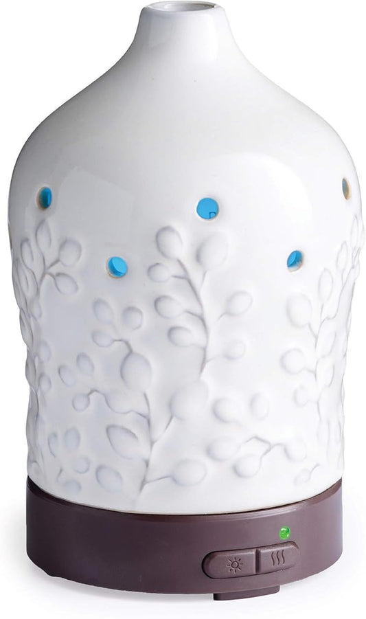 Airome Willow Medium Essential Oil Diffuser|100 mL Humidifying Ultrasonic Aromatherapy Diffuser 8 Colorful LED Lights, Intermittent & Continual Mist, Auto Shut-Off