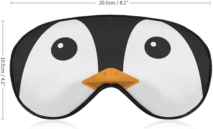 Cute Penguin Face Sleeping Mask Animal Head Sleep Eye Mask Blindfold with Adjustable Strap Soft Eye Mask Sleep for Blocking Out Lights