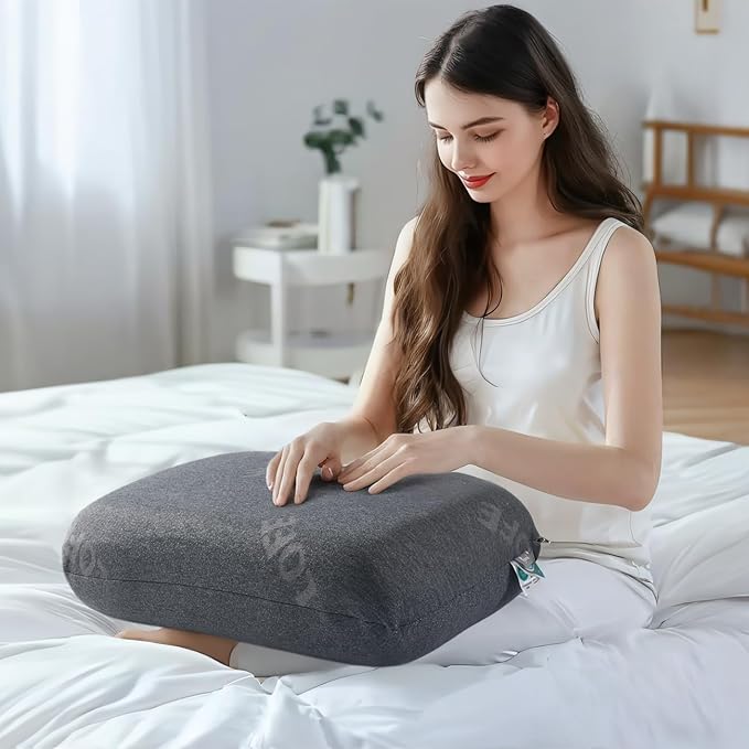 Adjustable Memory Foam Pillow - Combined Thin Pillow to Adjust Softness/Support, 10 Heights of Adjustable Piliow for Neck Pain Relief, CertiPUR-US Memory Foam Plilow for Stomach/Side/Back Sleeper