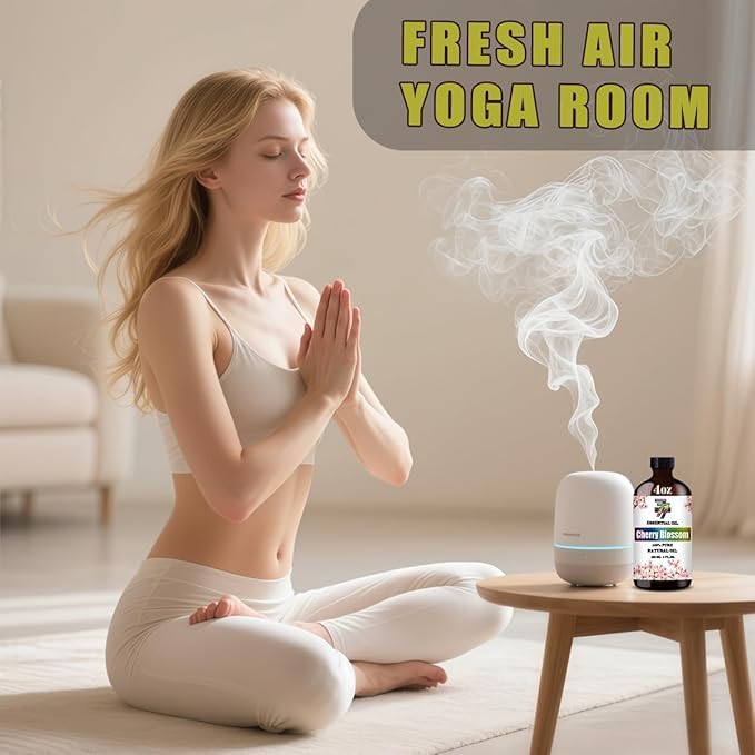 Cherry Blossom Essential Oil - Cherry Blossom Oils for Diffusers, Humidifiers, DIY Candles, Soap, Cleaning, Home, Office, Yoga, Massage, Gifts - 4 fl oz (120 ml) - GV77ZF