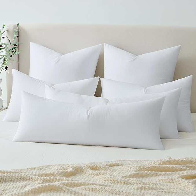 MIULEE 14x20 Synthetic Down Alternative Pillow Insert, Fluffy Soft Throw Pillow for Couch Bed Sofa Plush Luxury Lumbar Support