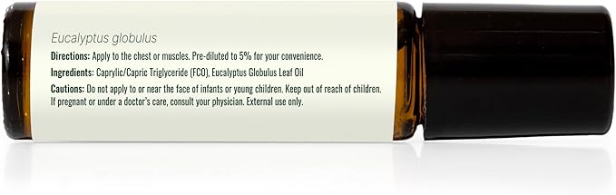 Plant Therapy Eucalyptus Pre-Diluted Essential Oil Roll-On 10mL (1/3 oz), 100% Pure, for Clear Breathing, Aromatherapy and Topical Use (Pack of 2)