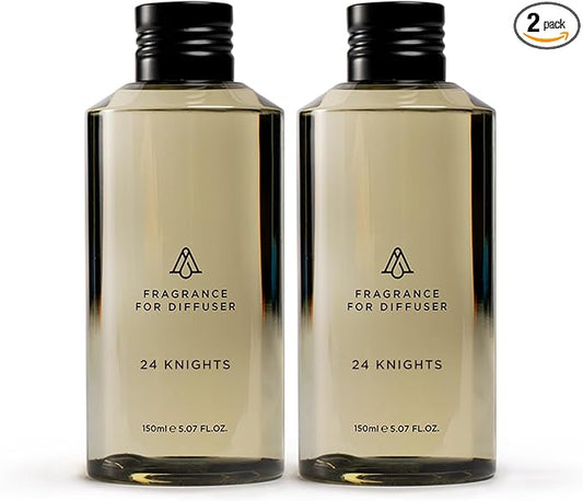 AromaPlan Hotel Scents 24 Knights 5 Fl Oz (2 Pack), Luxury Aroma & Hotel Fragrance Diffuser Oil- Hotel Diffuser Oil for Aromatherapy- USA Made, Bigger Bottle, Bolder Aroma & Longer Lasting