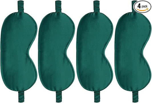 4PACK Sleep Masks Satin Eye Mask Silk Eyes Cover Silky Blindfold Blackout Eyeshade Soft Eyeshades Sleeping Covers Travel Nap