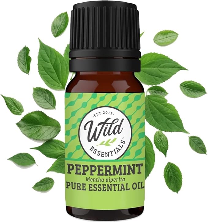 Wild Essentials Peppermint 100% Pure Essential Oil - 10ml, Therapeutic Grade, Made and Bottled in The USA