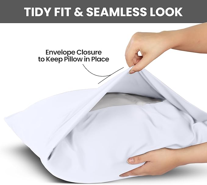 Utopia Bedding Queen Pillow Cases - 2 Pack - Envelope Closure - Soft Brushed Microfiber Fabric - Shrinkage and Fade Resistant Pillow Covers Queen Size 20 X 30 Inches (Queen, White)