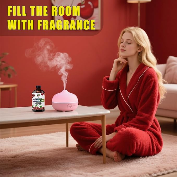 Cherry Essential Oil - Cherry Oils for Diffusers, Humidifiers, DIY Candles, Soap, Cleaning, Home, Office, Yoga, Massage, Gifts - 4 fl oz (120 ml) - GV77ZF