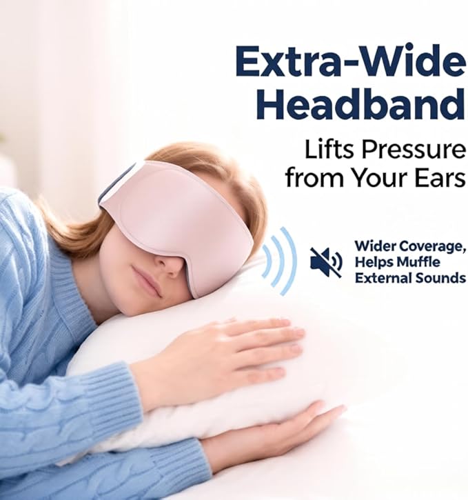 Weighted Sleep Mask for Women Men: 3D Contoured Eye Mask with Full Coverage Eye Cover, Lavender Scent