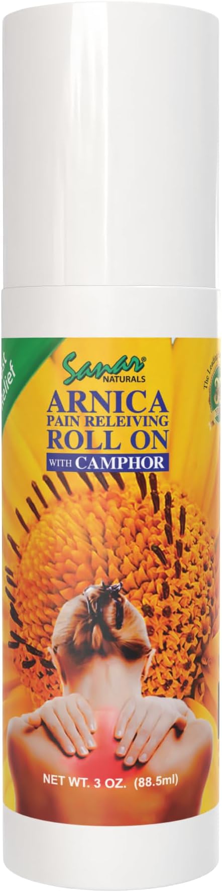Sanar Naturals Arnica Roll On, 3 oz | Fast Acting Muscle Rub Relief & Joint Support | Soothing Topical Arnica Clear Gel for Post Workout and Daily Use | Non-Greasy, Travel Size