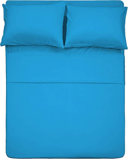 Best Season 4 Piece Bed Sheet Set (Full,Dark Teal 1 Flat Sheet,1 Fitted Sheet and 2 Pillow Cases,100% Brushed Microfiber 1800 Luxury Bedding,Deep Pockets,Extra Soft & Fade Resistant
