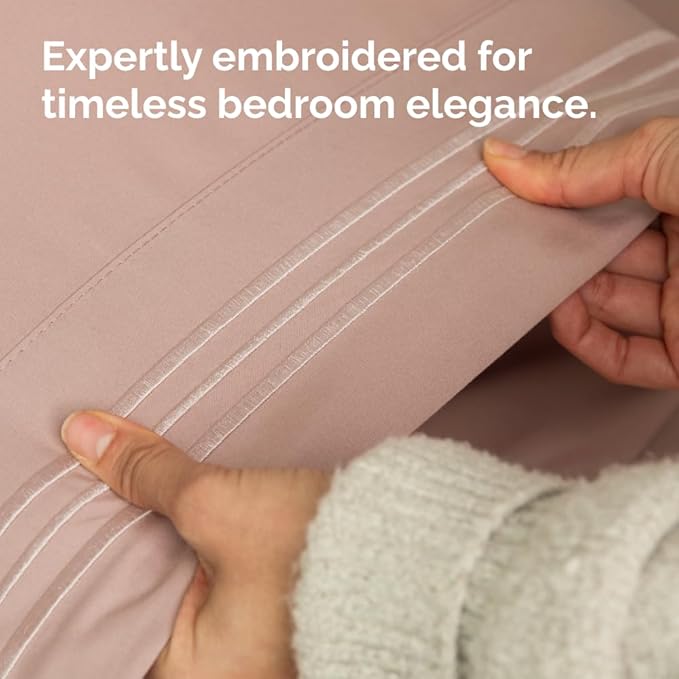 Body Pillowcases Set of 2-20x54 Long Body Pillow Case - Soft Body Pillow Cover for Sleeping & Side Sleepers - Comfy, Wrinkle & Fade Free - Machine Washable w/Envelope Enclosure Mauve
